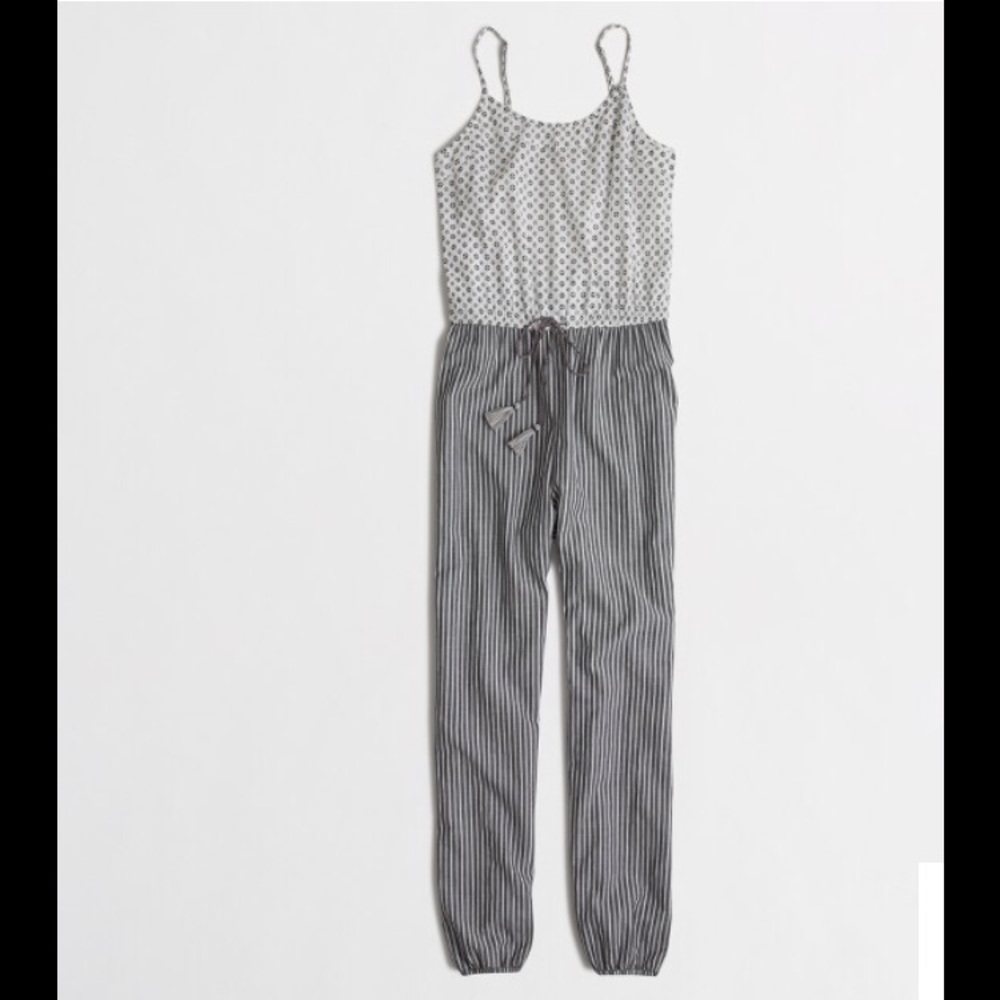 JCrew Mixed print romper